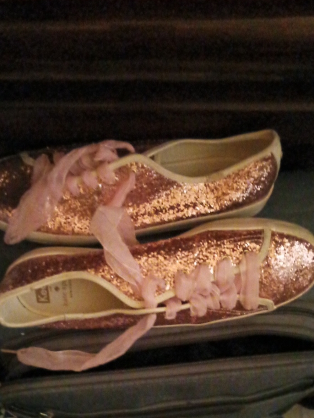 Women's Glitter Lace-Up Sneakers - Pink